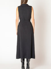BLACK TAPE Button Front Sleeveless Shirt Dress