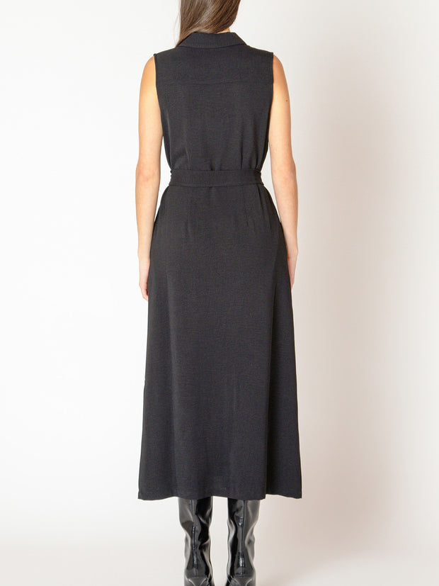 BLACK TAPE Button Front Sleeveless Shirt Dress