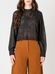 BLACK TAPE Sheer Embroidered Lace Top