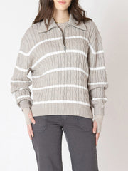 DEX Half Zip Cable Knit Sweater