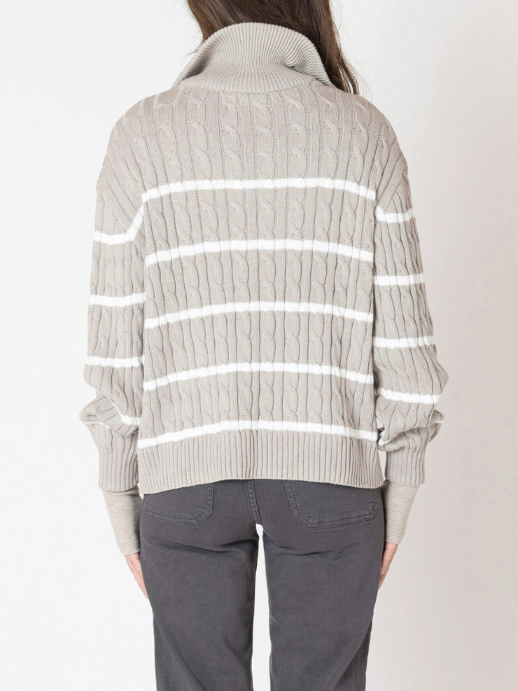 DEX Half Zip Cable Knit Sweater