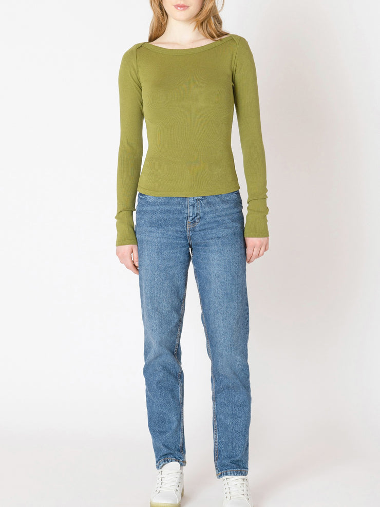 DEX Boatneck Ribbed Top
