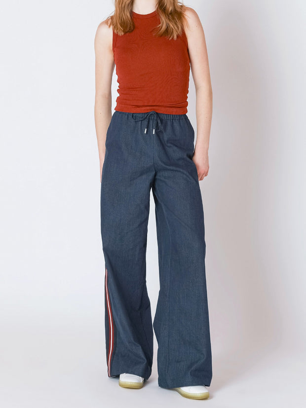 DEX Stripe Wide Leg Denim Pant