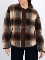 RD STYLE Sophie Plaid Sherpa Jacket