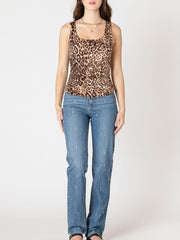 BLACK TAPE Ruched Scoop Neck Tank Top