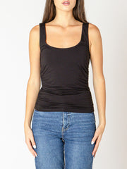 BLACK TAPE Ruched Scoop Neck Tank Top