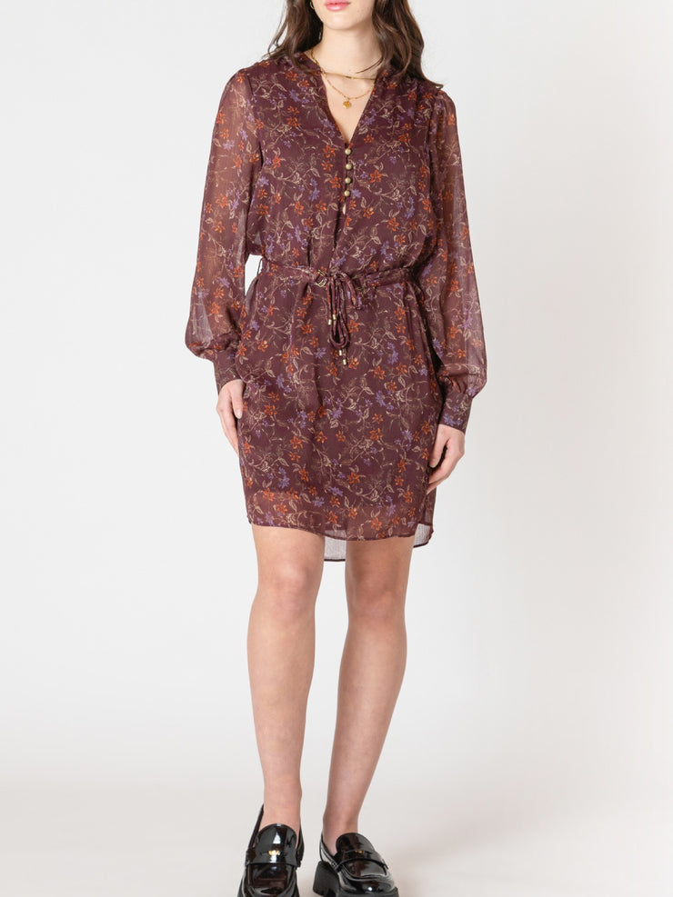 DEX Belted Button Detail Dress