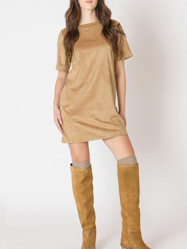 DEX Faux Suede T-Shirt Dress