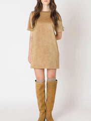 DEX Faux Suede T-Shirt Dress