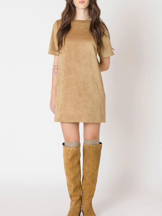 DEX Faux Suede T-Shirt Dress