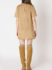 DEX Faux Suede T-Shirt Dress