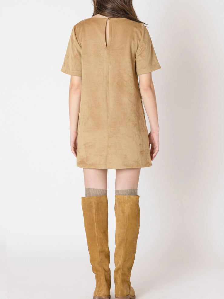 DEX Faux Suede T-Shirt Dress