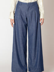 BLACK TAPE Belted Denim Wide Leg Trouser