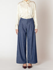 BLACK TAPE Belted Denim Wide Leg Trouser