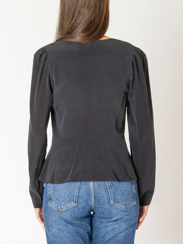 BLACK TAPE Peplum Long Sleeve Blouse