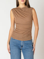 BLACK TAPE Pleated Sleeveless Top