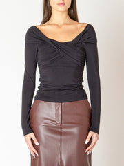 BLACK TAPE Off Shoulder Long Sleeve Top