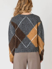 ROOM 34 V-Neck Patterned Sweater