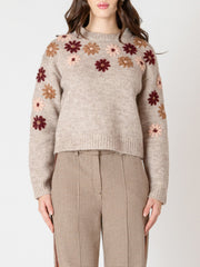 BLACK TAPE Floral Embroidered Sweater