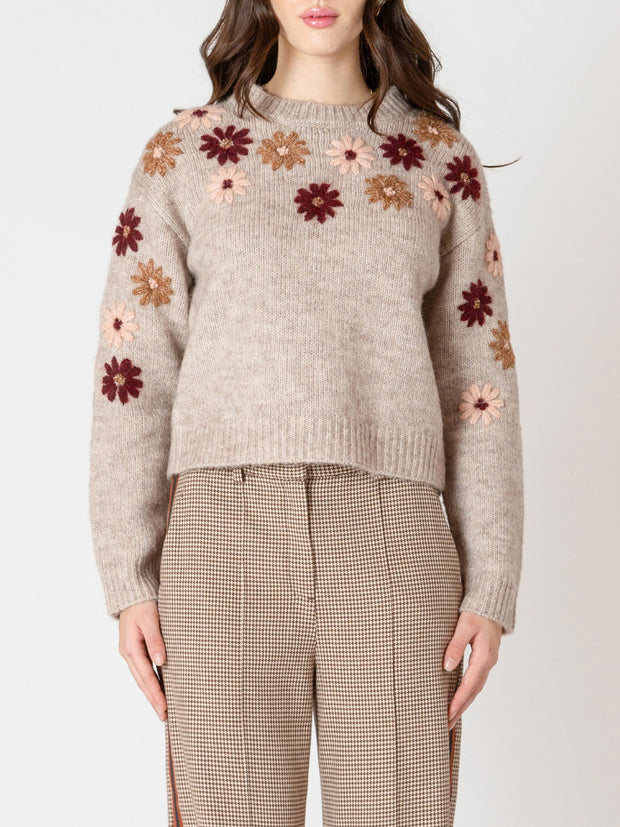 BLACK TAPE Floral Embroidered Sweater