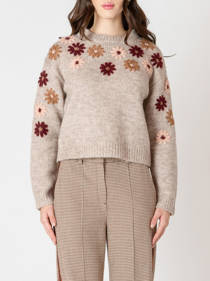 BLACK TAPE Floral Embroidered Sweater
