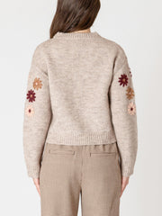BLACK TAPE Floral Embroidered Sweater