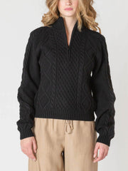 ROOM 34 Half Zip Cable Knit Sweater