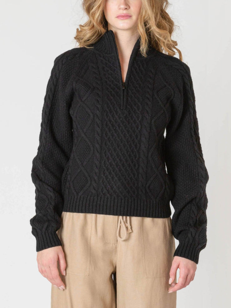 ROOM 34 Half Zip Cable Knit Sweater