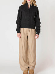 ROOM 34 Half Zip Cable Knit Sweater