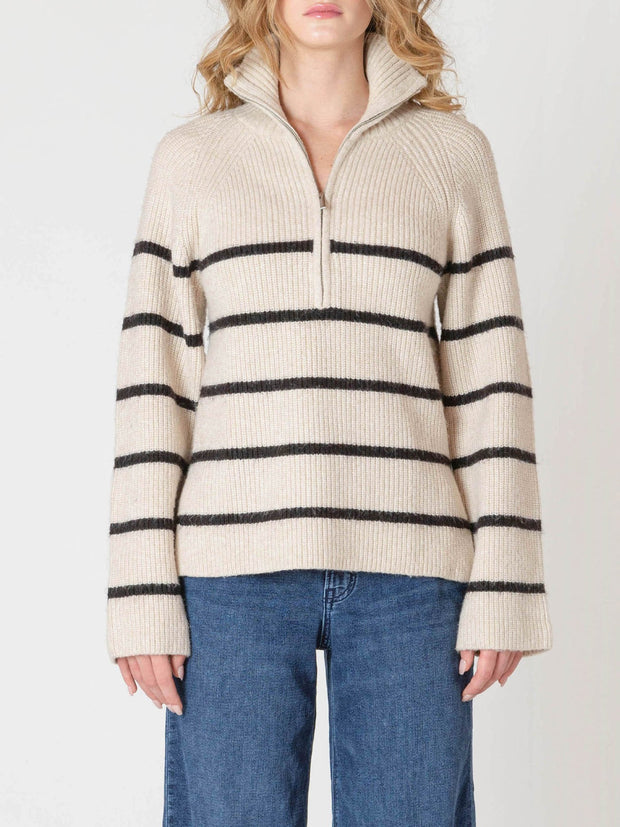 ROOM 34 Half Zip Rib Knit Sweater