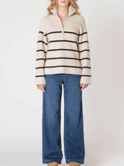 ROOM 34 Half Zip Rib Knit Sweater