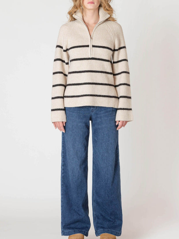 ROOM 34 Half Zip Rib Knit Sweater