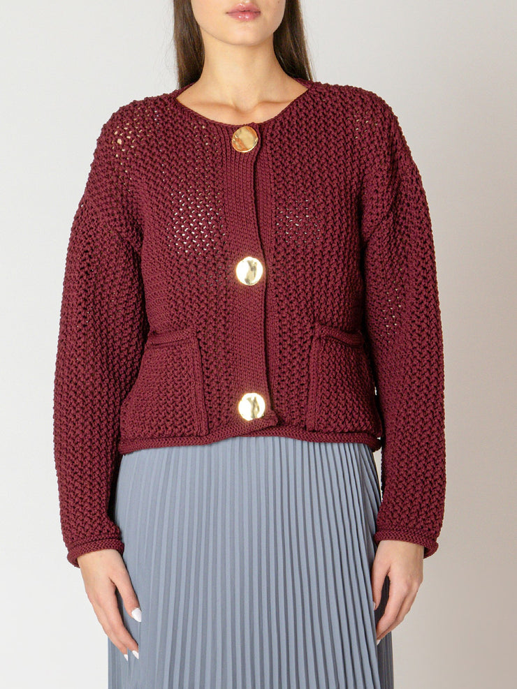 BLACK TAPE Chunky Knit Cardigan