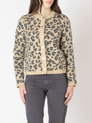 DEX Leopard Crewneck Cardigan