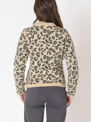 DEX Leopard Crewneck Cardigan