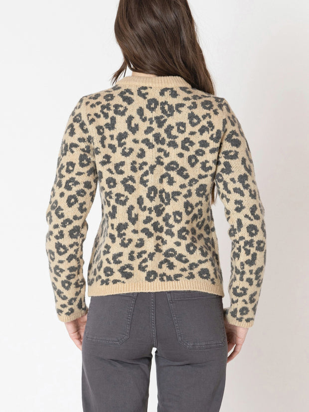 DEX Leopard Crewneck Cardigan