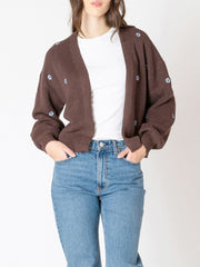 DEX Floral Embroidered Open Cardigan
