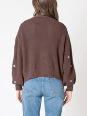 DEX Floral Embroidered Open Cardigan