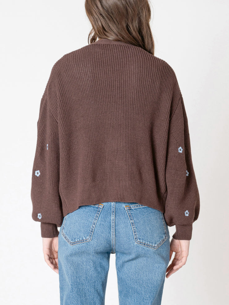 DEX Floral Embroidered Open Cardigan