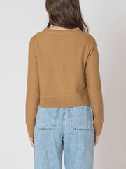 DEX Button Front Cropped Cardigan