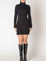 BLACK TAPE Ribbed Turtleneck Sweater Dress