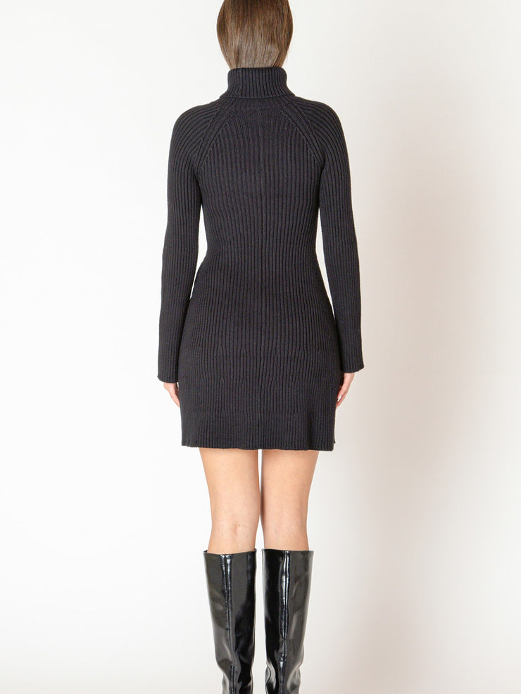BLACK TAPE Ribbed Turtleneck Sweater Dress