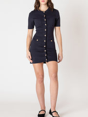 BLACK TAPE Button Front Knit Mini Dress