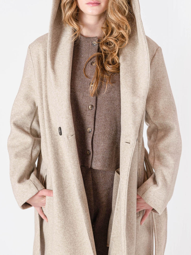 ROOM 34 Belted Hooded Coat