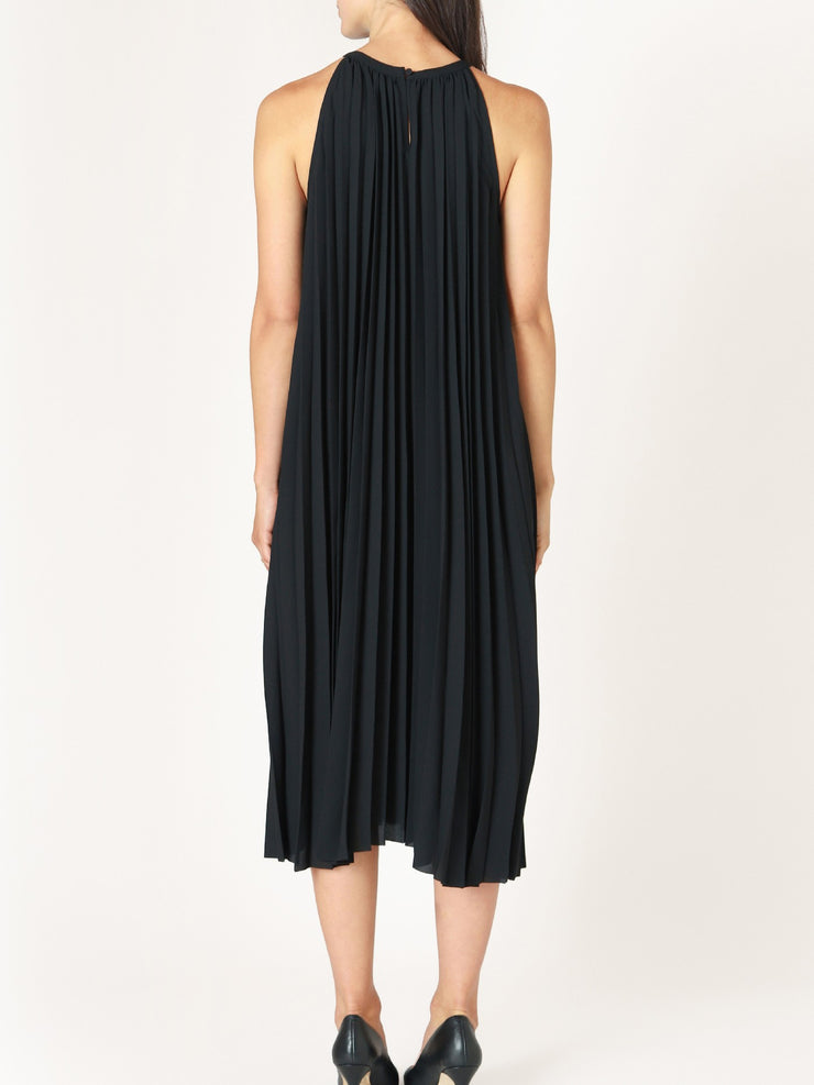 DEX Pleated Halter Midi Dress