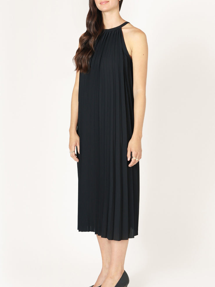 DEX Pleated Halter Midi Dress