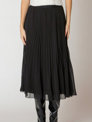 BLACK TAPE Pleated Midi Skirt