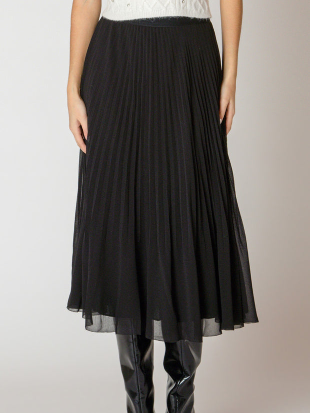 BLACK TAPE Pleated Midi Skirt