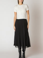 BLACK TAPE Pleated Midi Skirt