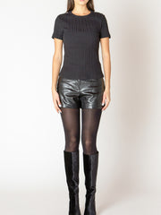 DEX Embellished Shoulder Rib Top